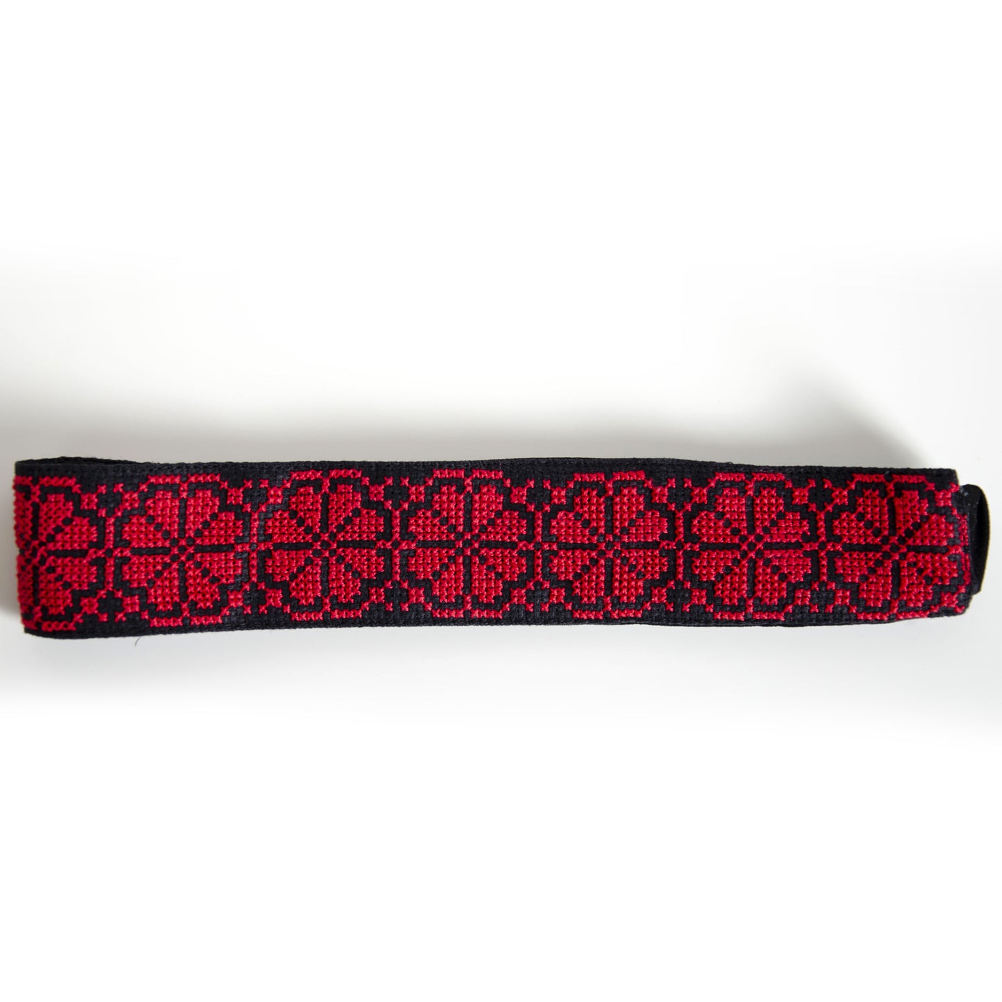 Palestinian tatreez hair band Damascus Rose front view handmade in Palestine